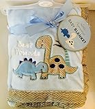 Little Beginnings Baby Fleece Blue DINOSAUR Baby Blanket w/ MINK Back GS70471 by Little Beginnings
