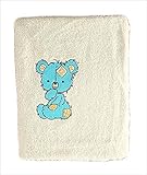 ベビーベットシーツ 赤ちゃん用 小さいサイズ タオル生地 シンプル くま柄 スカイ