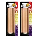 Thornton's Art Supply プレミアム無色ブレンダー鉛筆 12本入り ワックスベース 描画用 スケッチ ブレンディング シェーディング ソフトニング アートワーク 無色鉛筆
