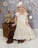 肩ひもショルダー＆リボン付ソフトレースドレス　6months-5T☆アイボリー