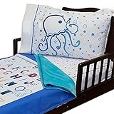 3pc RoomCraft A B Under the Seas Toddler Bedding Set Nautical Blanket Sheet and Pillowcase Set by Ro