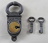 アンティークスタイルCrabロック南京錠with 2スケルトンキー