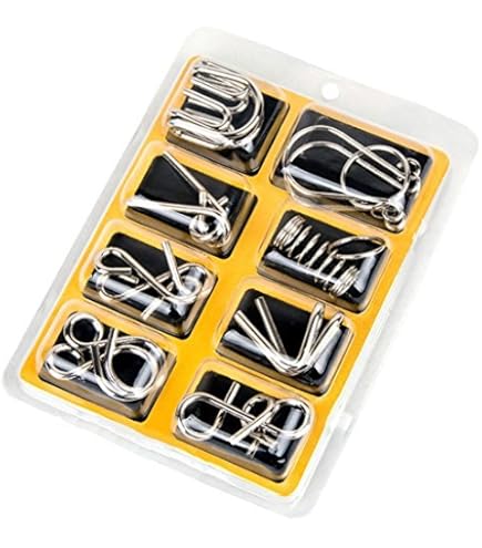 Amazon.co.jp: MIFO 知恵の輪9点セット 難易度 メタル製 知育