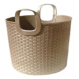 KETER Round Rattan Flexl Tub 43L ソフトバケツ ベージュ 17192331