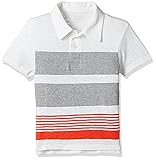 The Children's Place Big Boys' Striped Polo Shirt Simplywht M (7/8) [並行輸入品]