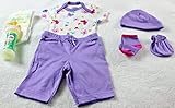 Reborn人形OOAKベビー女の子Onesieパンツ衣装帽子ミトンソックスDiaperボトルFakeフェイクFormula Milkバタフライセット