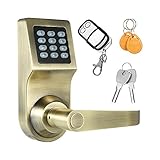 decdeal 4 - in - 1電子キーパッドコード化ロックパスワードでロック解除/ RFカード/リモートコントロール/キー ゴールド GFR7096595208771AJ