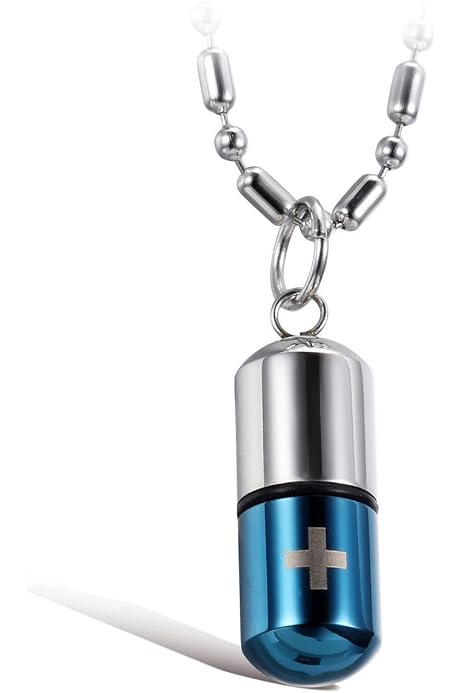 MPRAINBOW Pill Case Capsule Pendant 