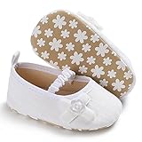 ベビーシューズ 新生児 女の子 春秋 滑り止め ソフト底 弾性バンド付き プリンセスシューズ フォーマルシューズ (11cm/0~6ヶ月, ホワイト)