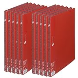 プラス ファイル クリアファイル スーパーエコノミー A4 縦 20ポケット レッド 10冊 FC-122EL 88-422×10