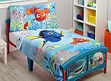 Disney Finding Dory 4 Piece Toddler Bedding Set ,ブルー/オレンジ/イエロー