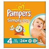 Pampers Simply Dry Size 4 ( 7-18kg) Carry Pack Maxi 6x24 per pack by Pampers