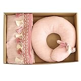 ESMERALDA（エスメラルダ） 出産祝い ギフトセット 日本製 (授乳ケープ＋ドーナツ枕）インポートデザイン ピンク（タッセル）