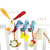 YeahiBaby Baby Infant Puppy Dog Wrap Around Crib Rail Hanging Toy Cute Baby Educational Plush Stroll