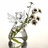 Lautechco クリエイティブ家庭用ガラスのフラワーベース水耕フラワーアレンジメントコンテナ天使の花瓶