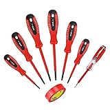 絶縁ドライバーセット マイナス プラス ドライバー 絶縁工具 電子テープ　電源テスター　TPRハンドル　CR - Vスチール付きの電気ドライバーセット　1000 V