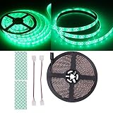BIHRTC 12V DC Waterproof IP65 Green LED Strip light SMD 5630 16.4ft(5M) 300 Leds 60leds/m Flexible T