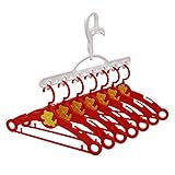 レック キッズハンガー 7連 レッド (肩幅31cm)