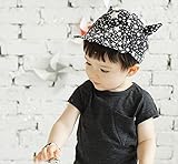 MOMODELI 子供用 帽子 星柄 キッズ キャップ 男の子 (ブラック 黒)