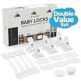 Nurturelandベビー安全キャビネットロックセット、スーパー値キットPerfect for子校正Drawers with接着ラッチと磁気ロック