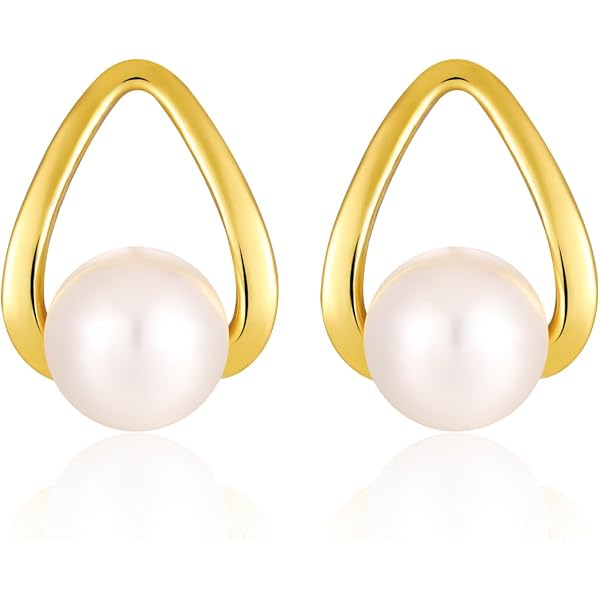 Amazon | [四葉のクローバー] 18金 パールピアス スーパーキュービック