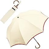 100％完全遮光 99％ではダメなんです! 【Rose Blanc】 日傘 軽量 晴雨兼用 UVカット 1級遮光 撥水 ブランド おしゃれ レディース かわいい 母の日 2段折りショート(傘袋) 50cm パイピング 4pp-j 折傘タイプ 曲がり手