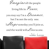 Pop Decors Imagine all the people living life in peace-John Lennon Wall Stickers by Pop Decors