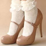 1 Pair Fashion Retro Winter Warm Women Lady Girls Cotton Ankle Lace Socks Ruffle Frilly Princess Sho