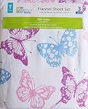 Kids Flannel Sheet Set - Twin - Butterfly Print [並行輸入品]