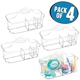 mDesign赤ちゃんとバスキャリーキャディパウダー、シャンプーand Baby Wipes – クリア、4のパック