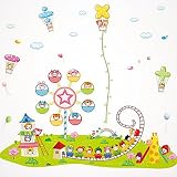 キュートなウォールステッカー|愛らしいカラフルな再利用可能なテーマ公園壁紙デカール飾りfor Fun赤ちゃん教育|無臭無毒自己粘着PVCの寝室リビングルームPlayroom Nursery | 138
