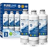 Pureline DA97-17376B Replacement for Samsung DA97-17376B, HAF-QIN/EXP, HAF-QIN, DA97-08006C Refrigerator Water Filter. Triple Action Filtration, NSF 372 and NSF 42 Certification, (3 Pack)