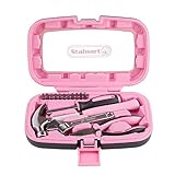High Qualityd Hand Tools, Pink Tool Set - 15 Piece by Stalwart, Set Includes ・・ Hammer, Wrench, Scr