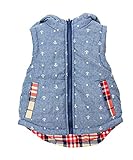 (ハイハート)Hiheart 子供 ベスト ベビー 中綿 秋冬 男児 女児 リバーシブル フード付き 親子 ペア服 (レッド,120cm)