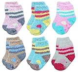 デラックスNon SkidストライプSlipper Socks withグリップfor Baby Toddler Girls