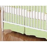 SheetWorld - Crib Skirt (28 x 52) - Sage Gingham Jersey Knit - Made In USA by sheetworld