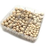 Kissteether DIY看護ジュエリーコンビネーションパッケージ木製の歯が生えるラウンドビーズブレンド幾何木製おしゃぶりおしゃぶりクリップ赤ちゃんのおしゃぶりおもちゃセッ (A151)