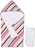 Caden Lane Classic Collection Stripe Hooded Towel Set, Pink, Infant by Caden Lane