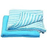 green sprouts Muslin Swaddle Blankets made from Organic Cotton,Aqua Set