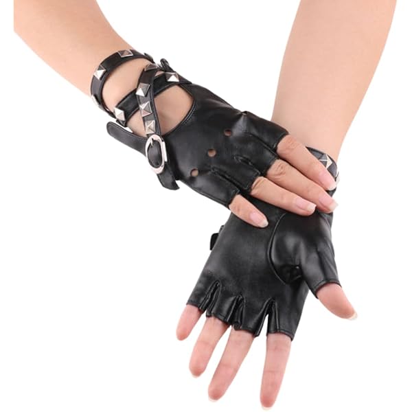 Amazon.co.jp: Halloluck ブラックスタッズ付きグローブ スチーム