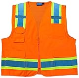 ERB Safety 62158 S380 ANSI Class 2 Surveyor Safety Vests, Medium, Hi-Viz Orange by ERB