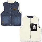 ベビードール リバーシブルアウターボアベスト 子供服 100cm デニム