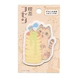 半透明 喫茶フセン 15枚【パンケーキねこ】かわいい 付箋 動物柄 UTN173