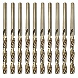 10個HSS-CO 3.9ミリメートルX 45ミリメートル先端直線シャンク電気ツイストドリルビット