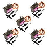 RCmall 5個 9G マイクロデジタル ミニサーボ アップグレード MG90D 180/270/360度 パワー機能 フルメタルギアブラシモーター RC飛行機 ヘリコプター ドローンパーツ用 (270度)