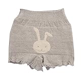 キッズオーバーパンツうさぎグレー(120-150):オーガニックコットン