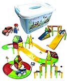 マグプレイヤー 公式 知育玩具 磁石 おもちゃ 人気 光る 車 動く コースが作れる 大きめ ブロック スロープ トイ マグネット レーシング セット 82 (82ピース マグネットレーシング) 公式 正規品