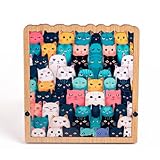 Neueins 木製ジグソーパズル レーザーカット パズル 脳トレパズル おもちゃ 子供 大人 動物パズル （猫）
