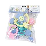 Baby Rattle Teether Toy Set ; anwish 6pcs Rattle Teether新生児赤ちゃんギフト赤ちゃんおもちゃ
