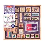 Melissa & Doug stamp-a-sceneスタンプパッド: Fairy Garden – 20木製スタンプ、5色鉛筆、および2色スタンプパッド
